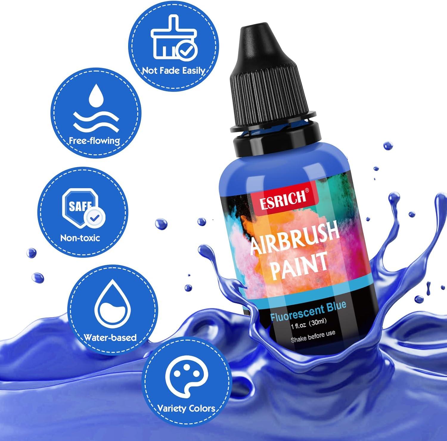 imageESRICH Airbrush Paint 52 Colors 1 oz with 4 ThinnerAir Brush Painting Set Acrylic Ready to Spray Air Brushes PaintWaterBased Airbrush Paint Set for MetalPlasticCanvasWoodAir brush Paint Kit26 color