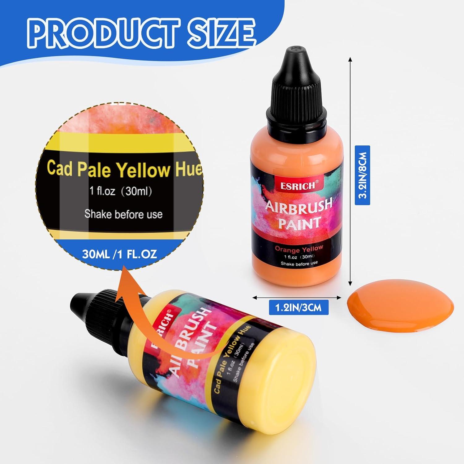 imageESRICH Airbrush Paint 52 Colors 1 oz with 4 ThinnerAir Brush Painting Set Acrylic Ready to Spray Air Brushes PaintWaterBased Airbrush Paint Set for MetalPlasticCanvasWoodAir brush Paint Kit52 color