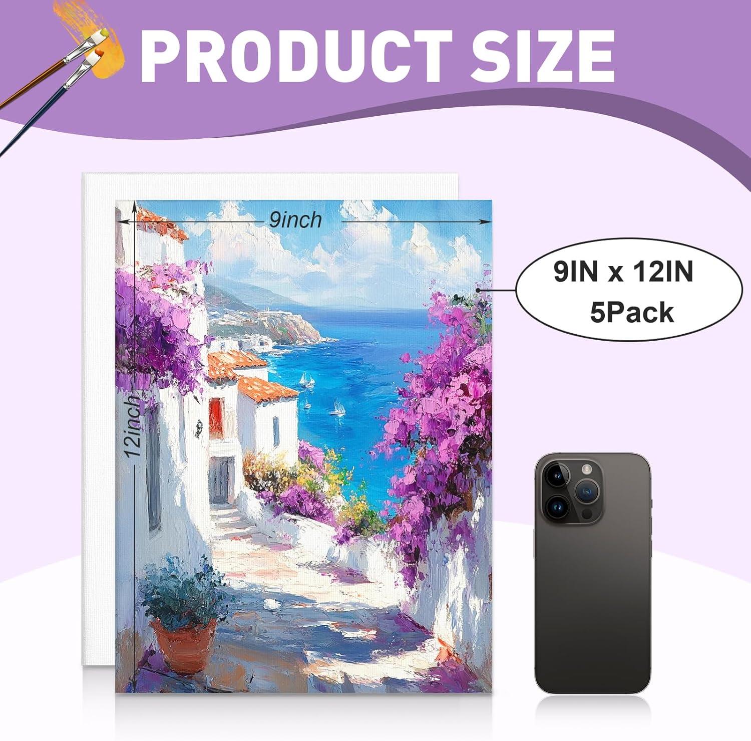imageESRICH Canvas Boards for Painting 2 Pack Canvas for Painting 11x14 Cotton Primed Acid Free Blank Canvas Panels for Oil Paint Watercolor Acrylic Paint Gouache and Tempera912in 5pack