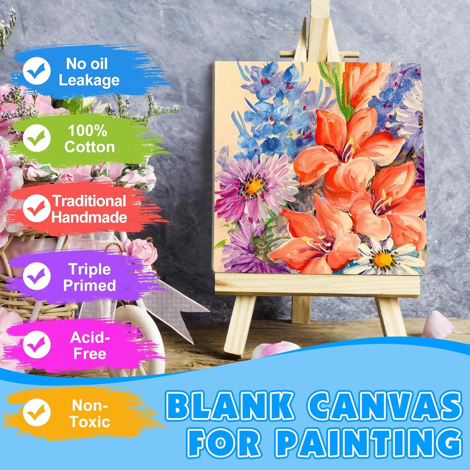 imageESRICH Canvas Boards for Painting 2 Pack Canvas for Painting 11x14 Cotton Primed Acid Free Blank Canvas Panels for Oil Paint Watercolor Acrylic Paint Gouache and Tempera12x12in 2pack