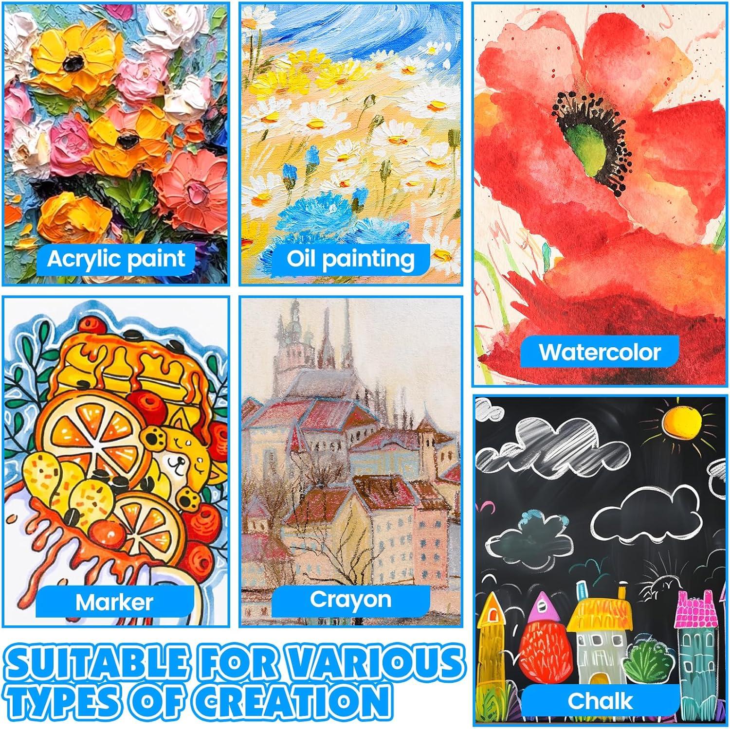 imageESRICH Canvas Boards for Painting 2 Pack Canvas for Painting 11x14 Cotton Primed Acid Free Blank Canvas Panels for Oil Paint Watercolor Acrylic Paint Gouache and Tempera12x12in 2pack
