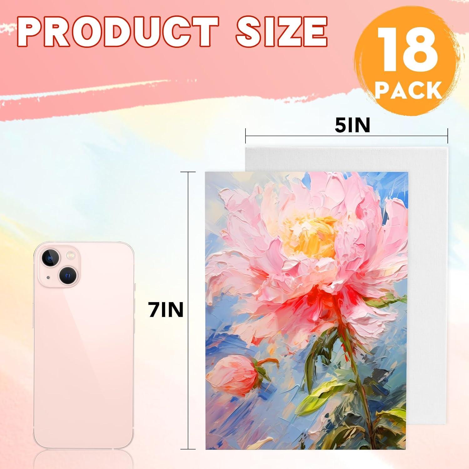imageESRICH Canvas Boards for Painting 2 Pack Canvas for Painting 11x14 Cotton Primed Acid Free Blank Canvas Panels for Oil Paint Watercolor Acrylic Paint Gouache and Tempera57in 18pack
