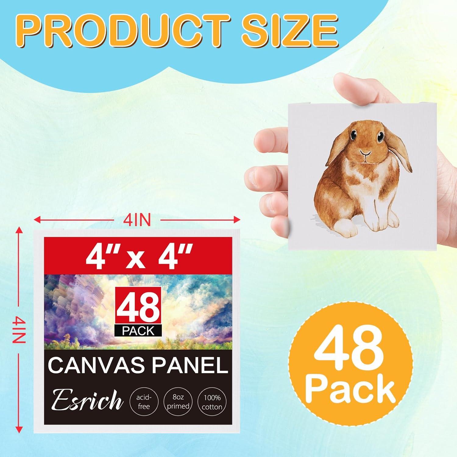 imageESRICH Canvas Boards for Painting 2 Pack Canvas for Painting 11x14 Cotton Primed Acid Free Blank Canvas Panels for Oil Paint Watercolor Acrylic Paint Gouache and Tempera44in 48pack
