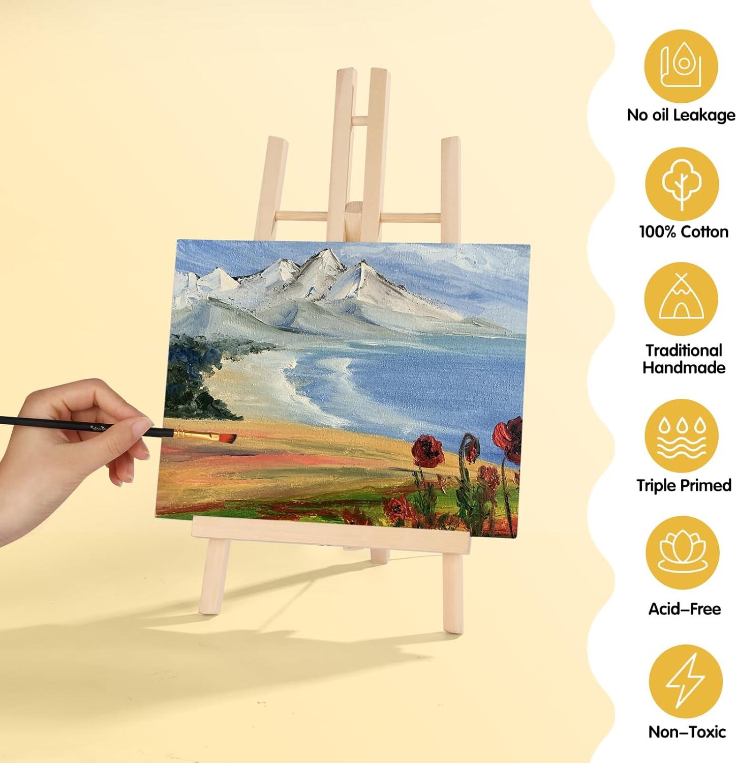imageESRICH Canvas Boards for Painting 2 Pack Canvas for Painting 11x14 Cotton Primed Acid Free Blank Canvas Panels for Oil Paint Watercolor Acrylic Paint Gouache and Tempera810in 160pack