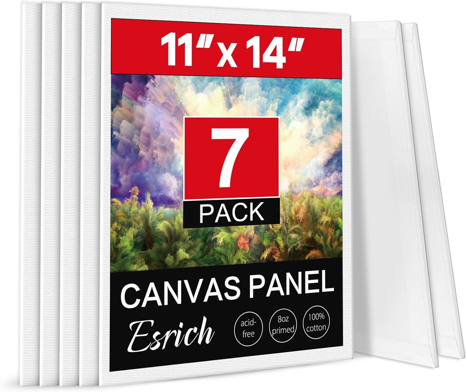 ESRICH Canvas Boards for Painting, 7 Pack Canvases for Painting 11×14 ...