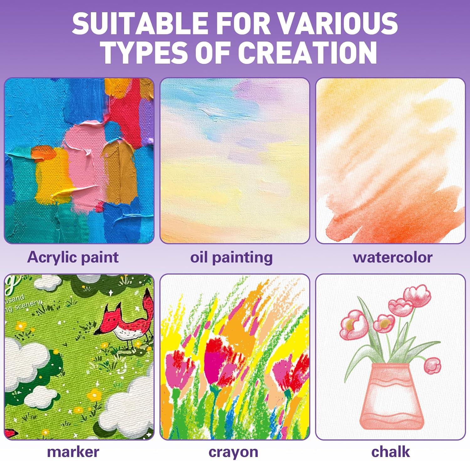 ESRICH Canvas Boards for Painting, 7 Pack Canvases for Painting 11×14 ...