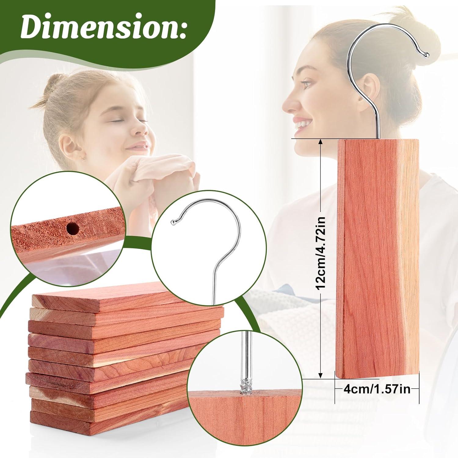 imageESRICH Cedar Blocks for Clothes Storage15 Pack with Metal Hooks100 Natura Cedars Wood for ClosetsCedars Planks with SandpaperCedar Chips for Closets and Drawers0 Ounce Pack of 32