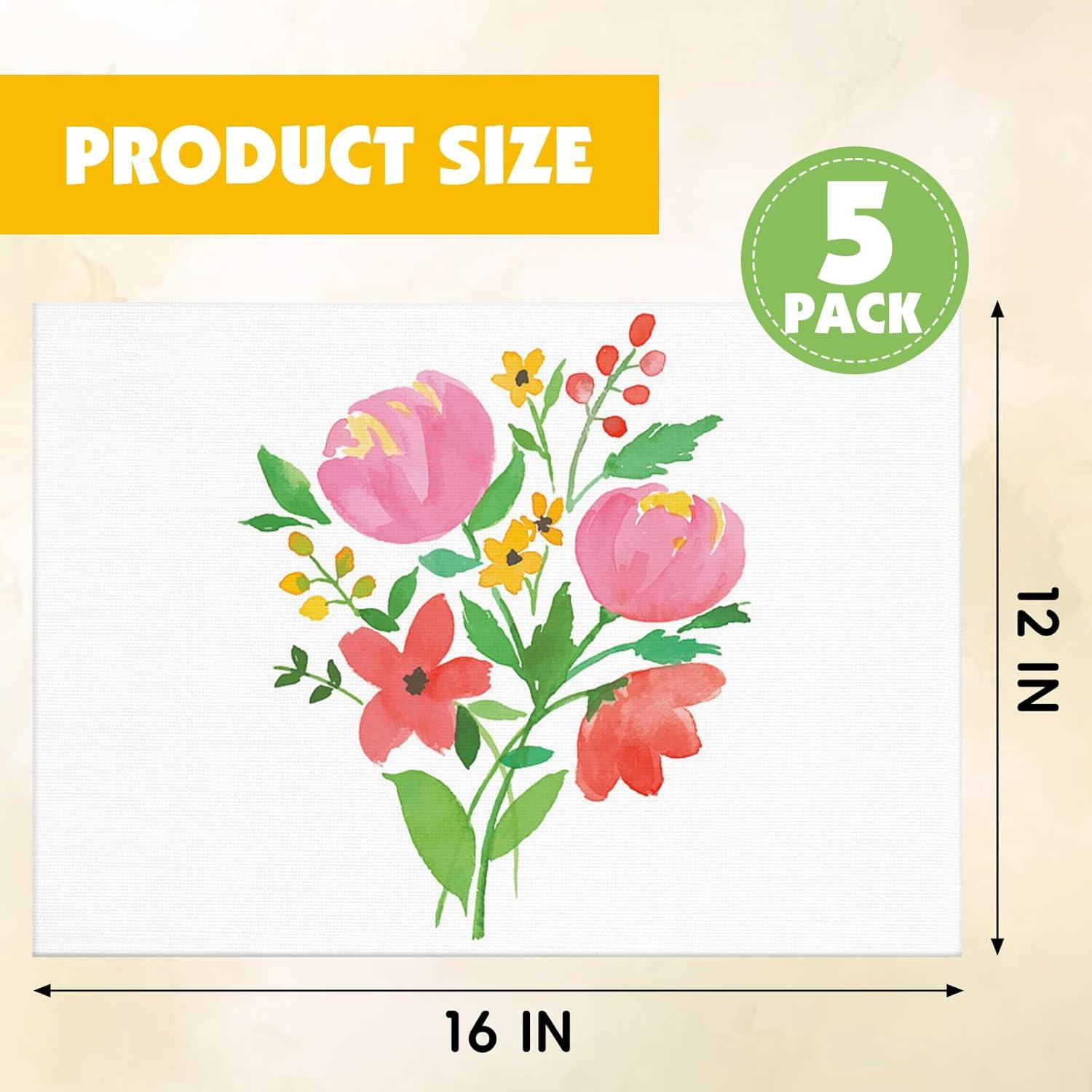 imageESRICH Linen Canvas for Painting 8x10 5 Pack Professional Linen Canvas Panels 8x10 Primed Acid Free Blank Canvas Boards for Painting for Artists PaintersLinen canvas5p12x16in