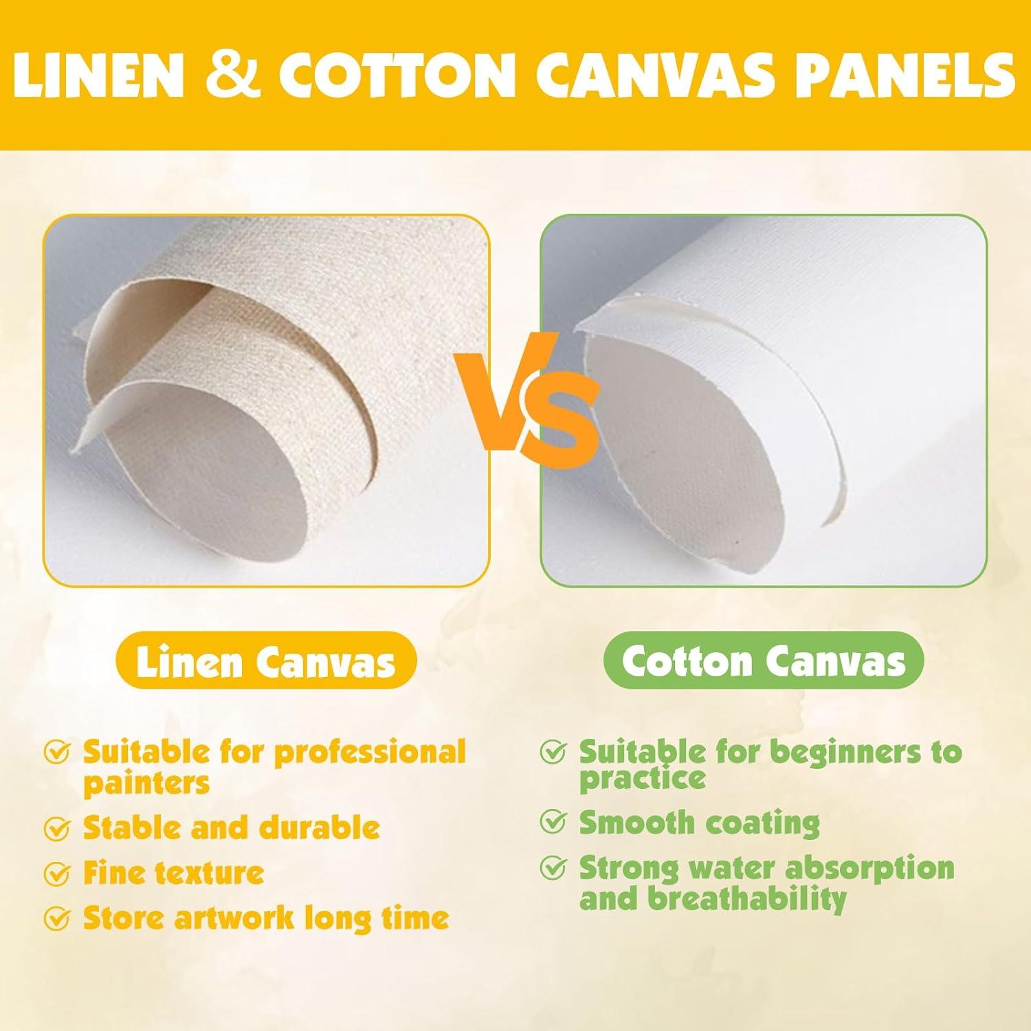 imageESRICH Linen Canvas for Painting 8x10 5 Pack Professional Linen Canvas Panels 8x10 Primed Acid Free Blank Canvas Boards for Painting for Artists PaintersLinen canvas5p12x16in