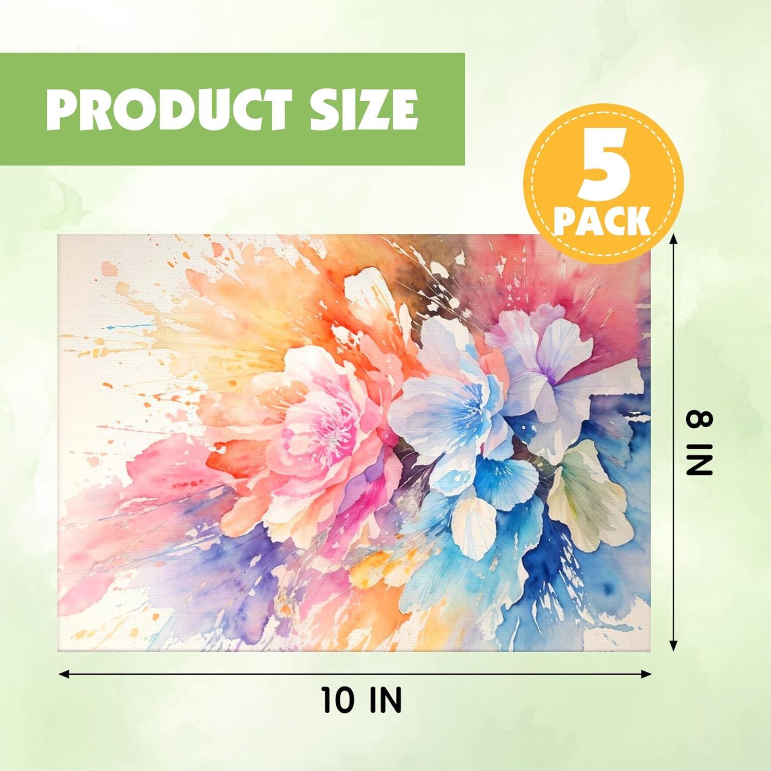 imageESRICH Linen Canvas for Painting 8x10 5 Pack Professional Linen Canvas Panels 8x10 Primed Acid Free Blank Canvas Boards for Painting for Artists PaintersLinen 8x10in 5Pack