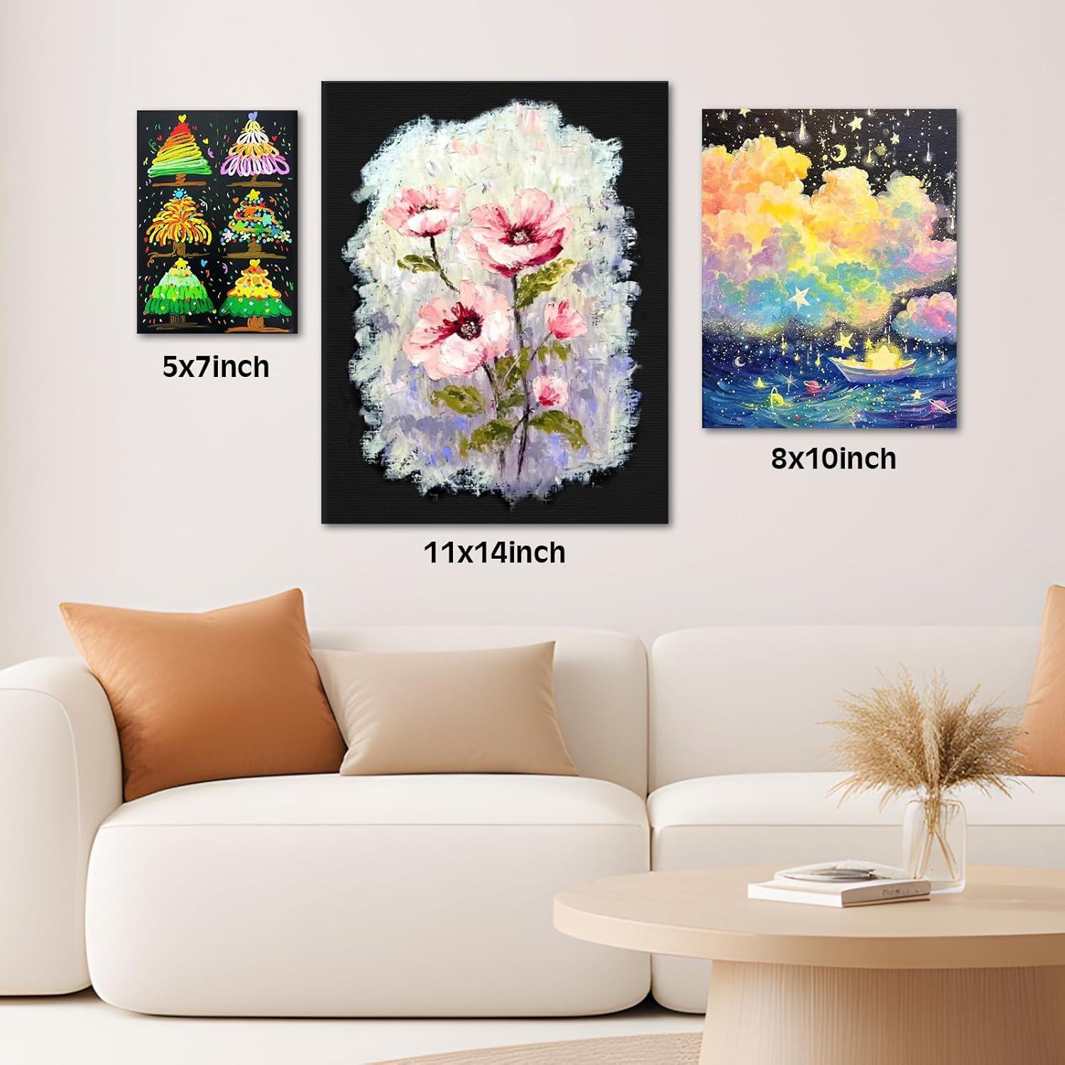 ESRICH Linen Canvas for Painting 8×10, 5 Pack Professional Linen Canvas ...