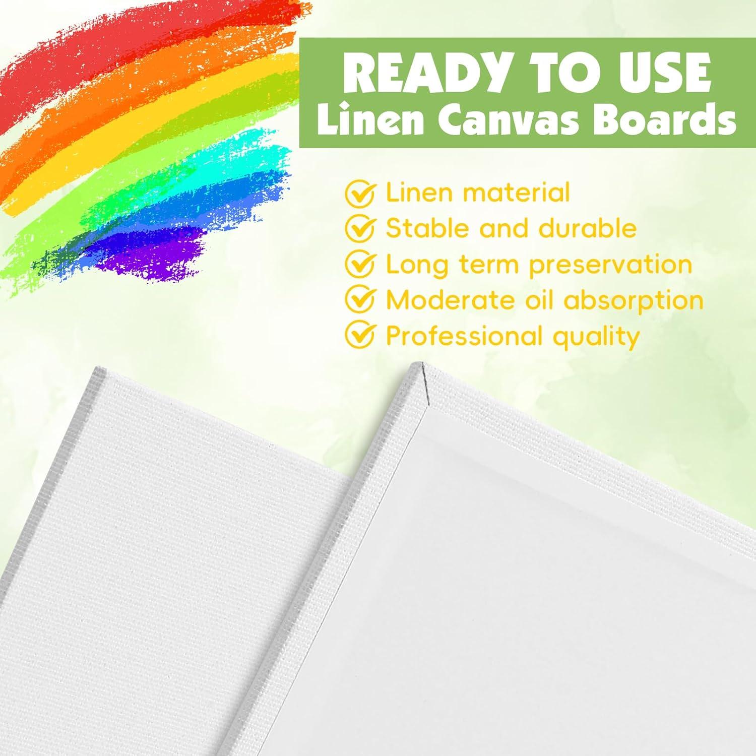 imageESRICH Linen Canvas for Painting 8x10 5 Pack Professional Linen Canvas Panels 8x10 Primed Acid Free Blank Canvas Boards for Painting for Artists PaintersLinen 8x10in 5Pack
