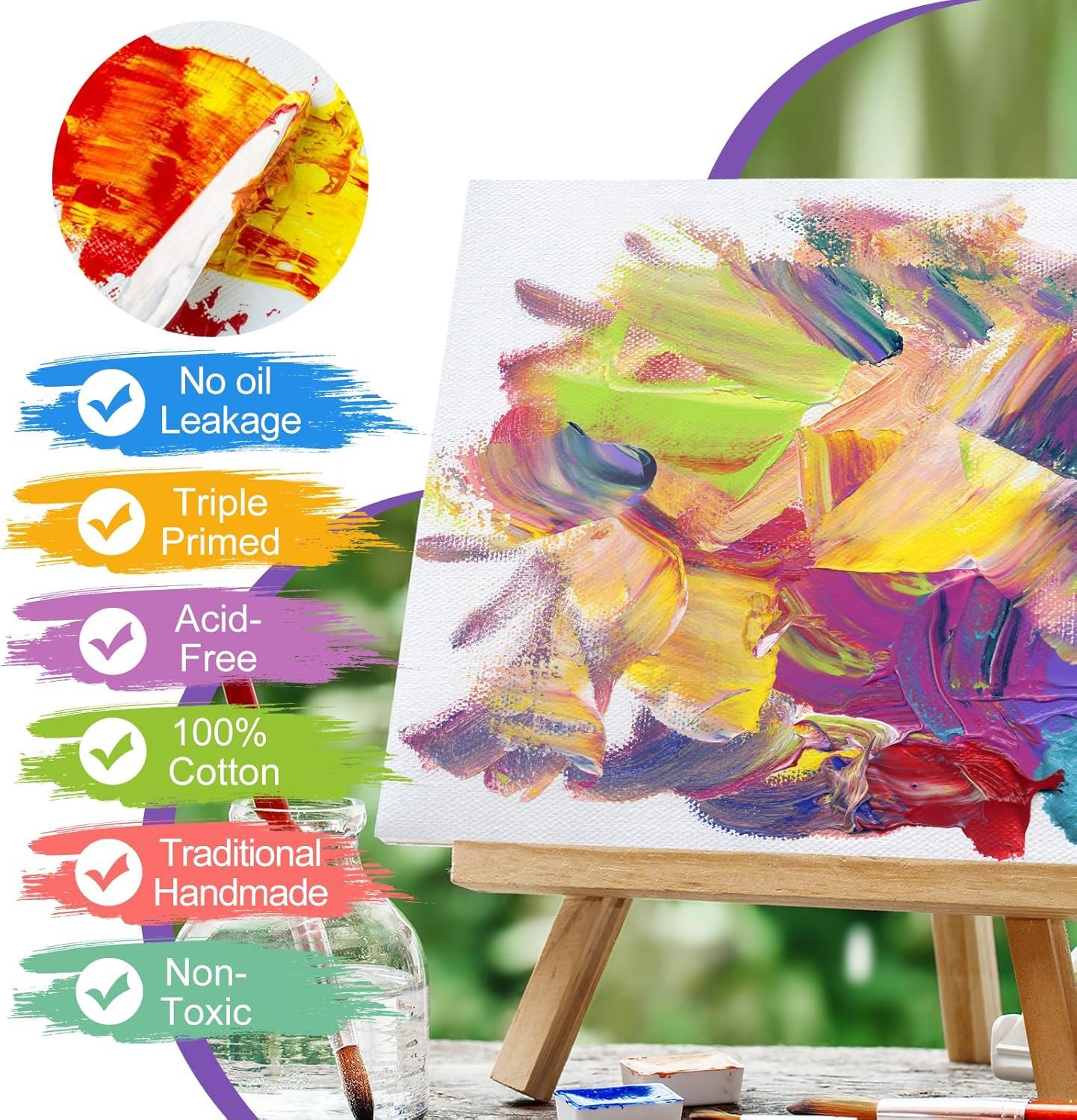 ESRICH Linen Canvas for Painting 8×10, 5 Pack Professional Linen Canvas ...