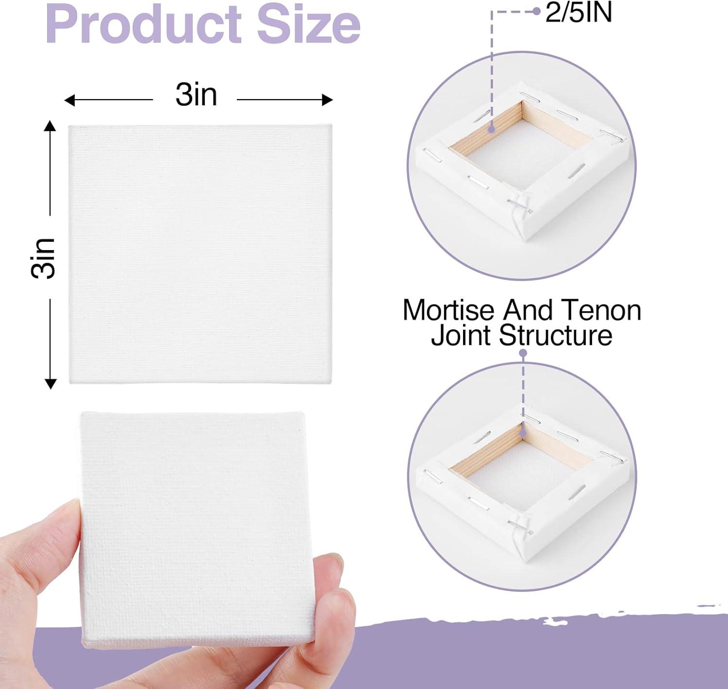 imageESRICH Mini Canvases for Painting Canvas in Bulk 32Pack 3x3In 25In Profile Small Square Canvas Blank Canvases are Great for School Projects and Kids Birthday Parties Home Decor Project3x3in32 Packs