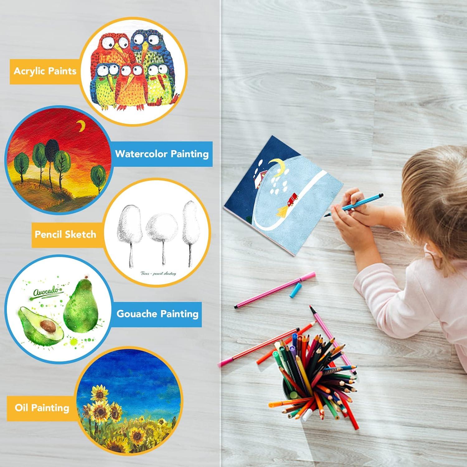 imageESRICH Mini Canvases for Painting Canvas in Bulk 32Pack 3x3In 25In Profile Small Square Canvas Blank Canvases are Great for School Projects and Kids Birthday Parties Home Decor Project5x5in18 Packs