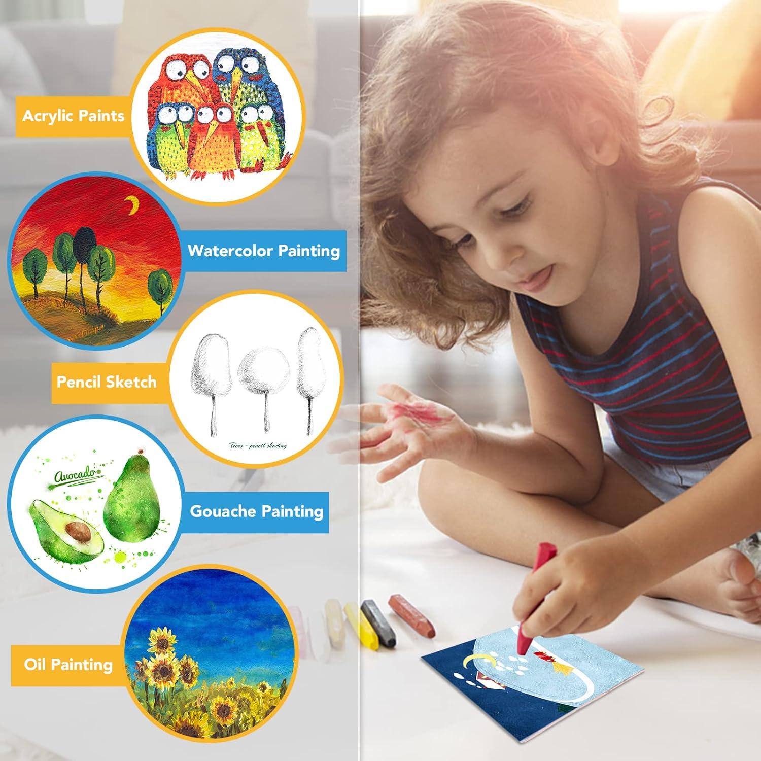 imageESRICH Mini Canvases for Painting Canvas in Bulk 32Pack 3x3In 25In Profile Small Square Canvas Blank Canvases are Great for School Projects and Kids Birthday Parties Home Decor Project4x4in24 Packs