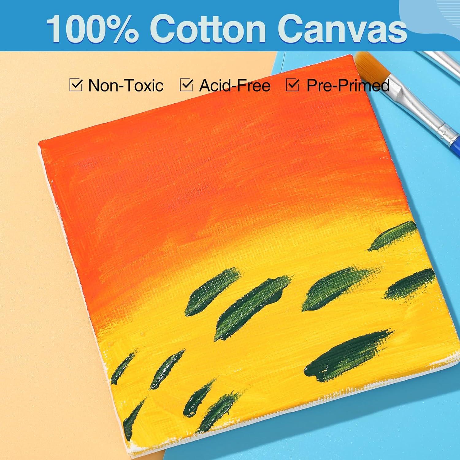 imageESRICH Mini Canvases for Painting Canvas in Bulk 32Pack 3x3In 25In Profile Small Square Canvas Blank Canvases are Great for School Projects and Kids Birthday Parties Home Decor Project4x4in100 Packs