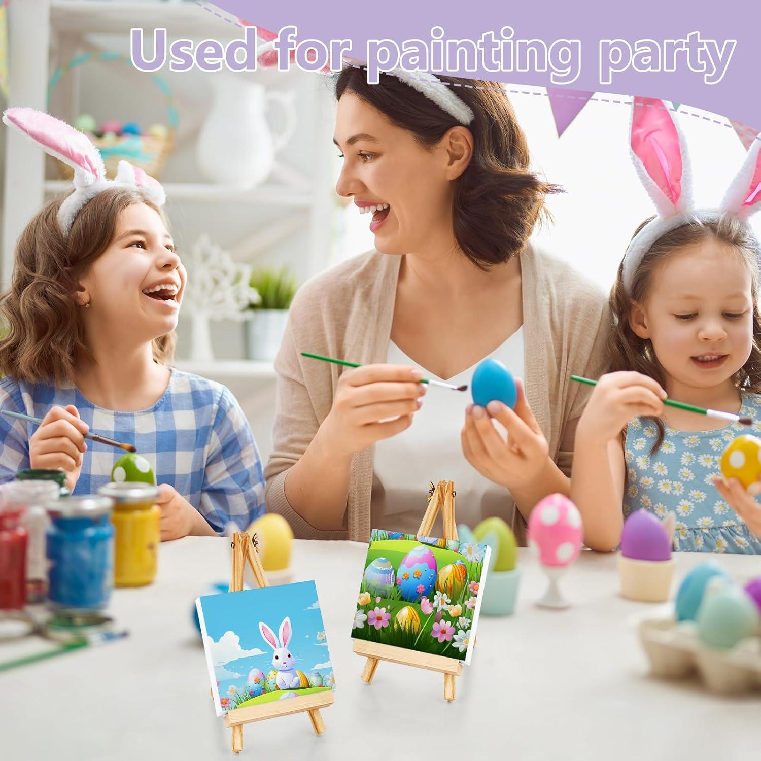 imageESRICH Mini Stretched Canvas 24Pack 2x2inch 25Profile Art Primed Canvases for Painting Cotton Small Professional Stretched Canvas for Kids and Art Supplies3x3in12Pack