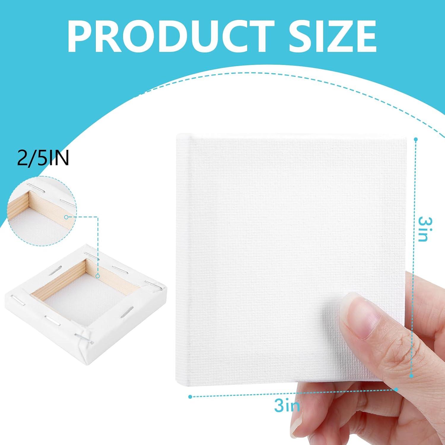 imageESRICH Mini Stretched Canvas 24Pack 2x2inch 25Profile Art Primed Canvases for Painting Cotton Small Professional Stretched Canvas for Kids and Art Supplies3x3in12Pack