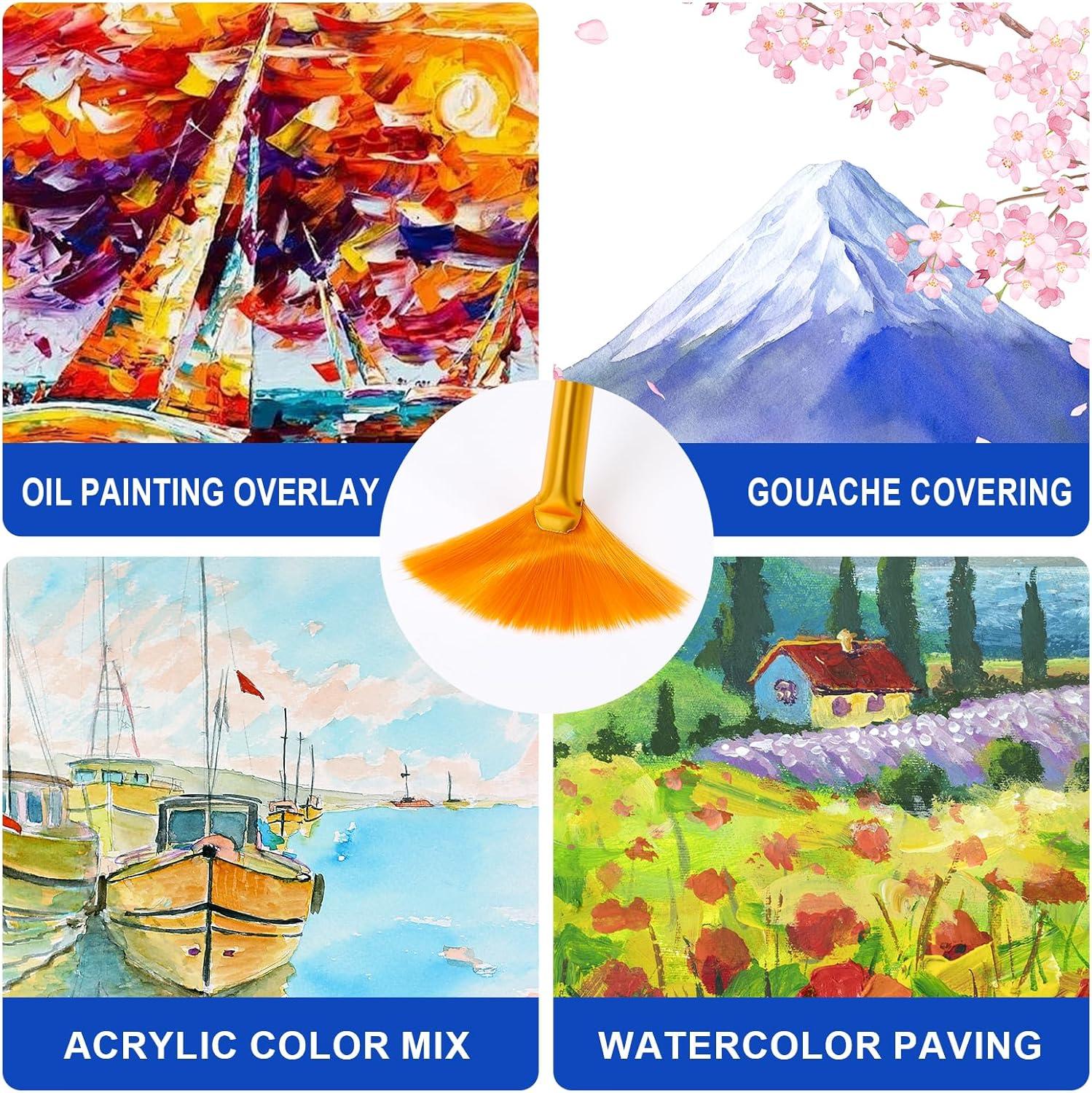 imageESRICH Paint Brushes10Pack100pcs Paint Brush for Acrylic PaintingAcrylic Paint Brush Set for Oil WatercolorBody Face Rock Canvas Small Paint Brushes for Kids Adult Drawing240p