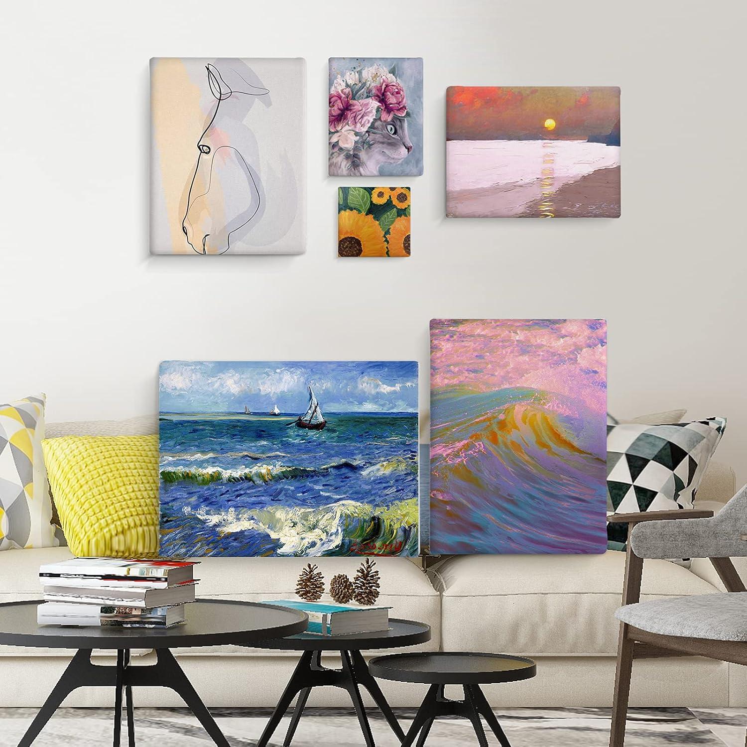 imageESRICH Stretched Canvas for Painting 8 Pack 9x12 Inch Canvas Value PackPrimed AcidFree Cotton Blank Canvases Painting Canvas for Oil amp Acrylic Paint30 Packs 6Sizes5 of Each