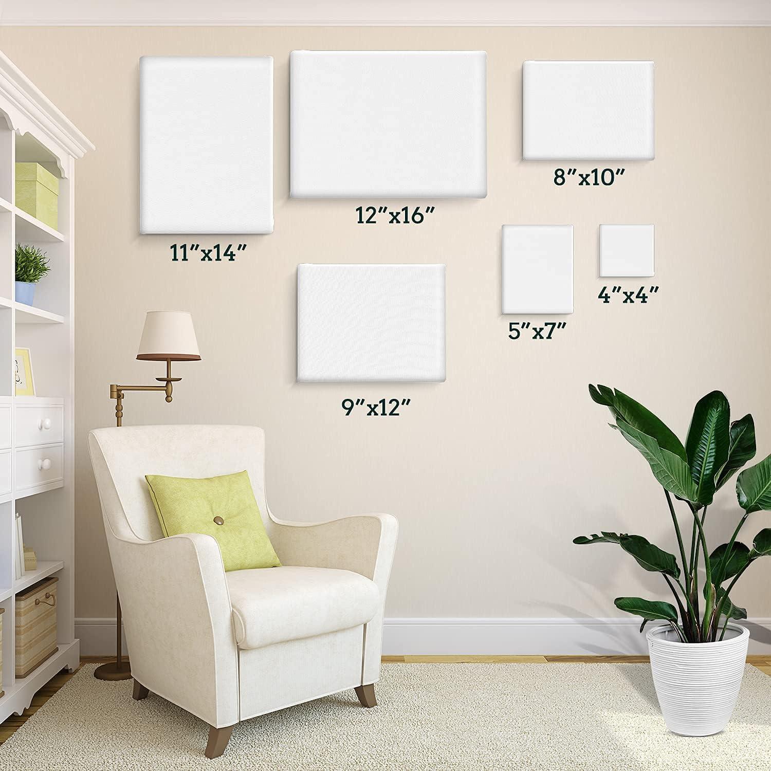 imageESRICH Stretched Canvas for Painting 8 Pack 9x12 Inch Canvas Value PackPrimed AcidFree Cotton Blank Canvases Painting Canvas for Oil amp Acrylic Paint30 Packs 6Sizes5 of Each