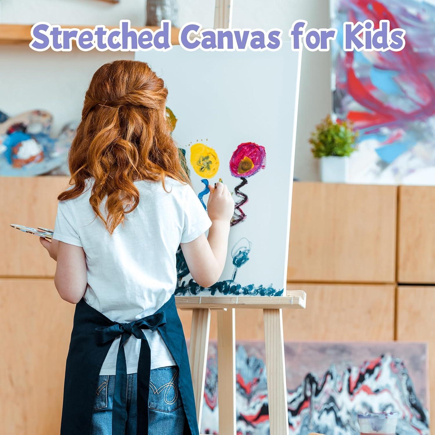 imageESRICH Stretched Canvas for Painting 8 Pack 9x12 Inch Canvas Value PackPrimed AcidFree Cotton Blank Canvases Painting Canvas for Oil amp Acrylic Paint12X16IN 16 Packs