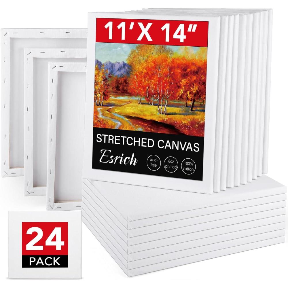 image20 Pack Canvases for Painting with 8x10 Painting Canvas for Oil amp Acrylic Paint24 Packs1Size 1114in