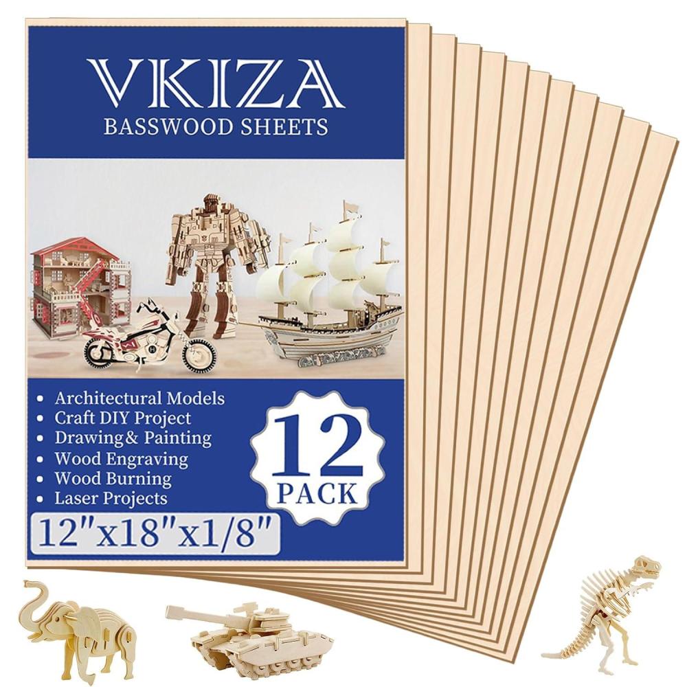 image24Pack Basswood Sheets 4x6x116 Inch Basswood for Laser Cutting amp Engraving Thin Plywood Wood Sheets Unfinished Wood for Crafts DIY Architectural Models Wood Burning and PaintingBasswood 12 Packs