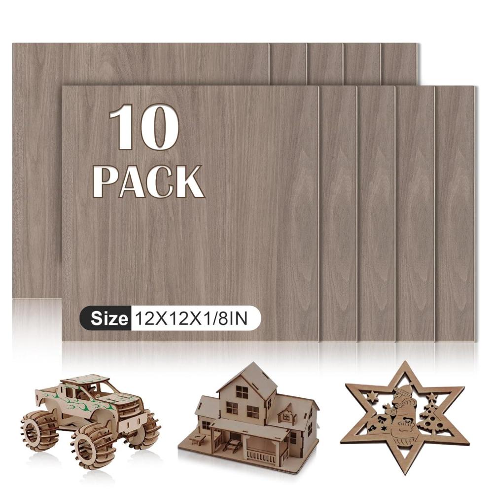 image24Pack Basswood Sheets 4x6x116 Inch Basswood for Laser Cutting amp Engraving Thin Plywood Wood Sheets Unfinished Wood for Crafts DIY Architectural Models Wood Burning and PaintingWalnut 10 Packs