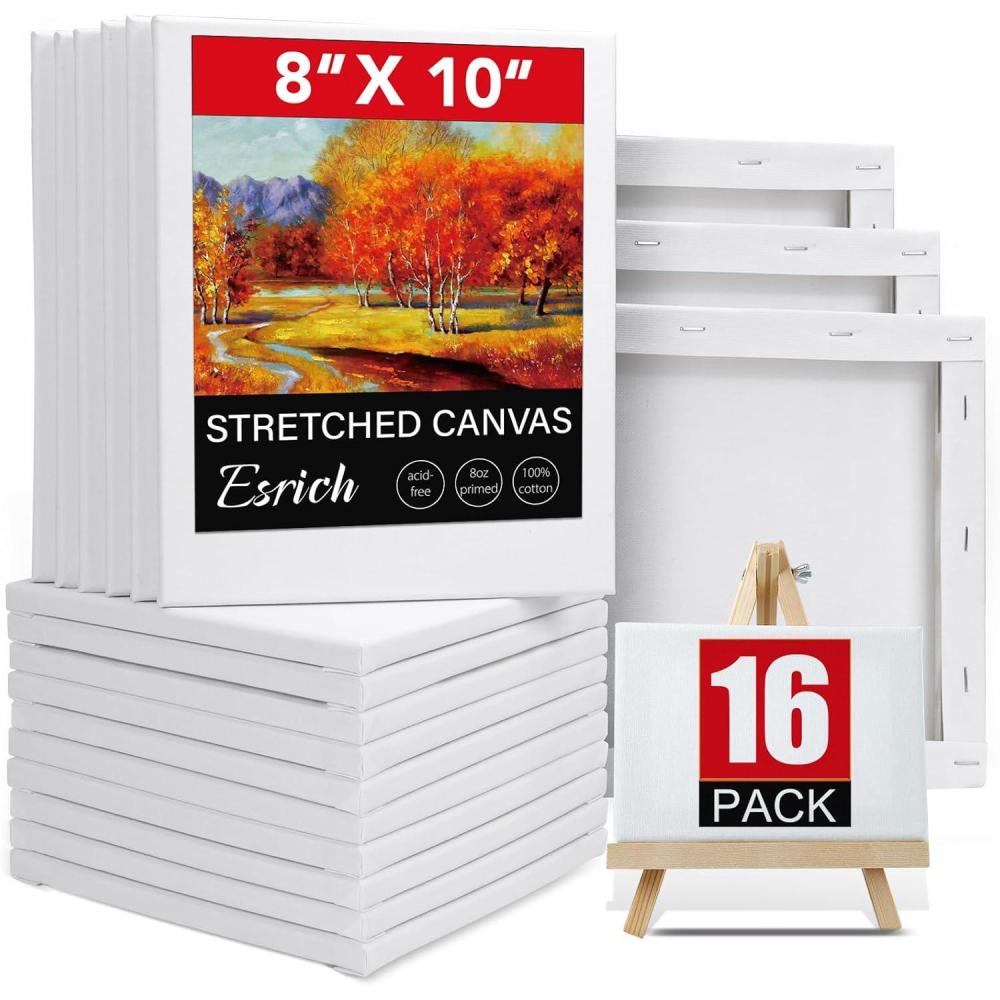 image3 Pack Canvases for Painting with Multi Pack 11x14 5x7 8x10 Painting Canvas for Oil amp Acrylic Paint16 Packs1Sizes 810in
