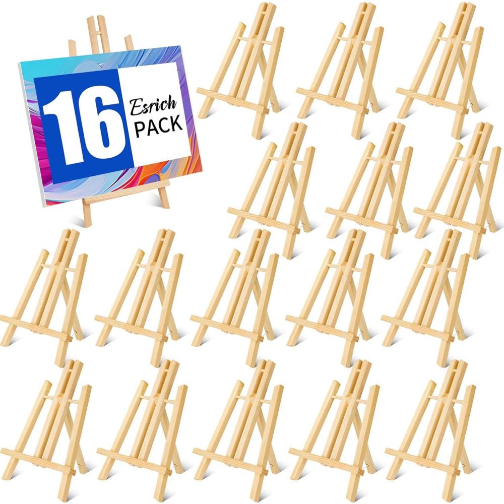 imageESRICH 2 Pack 118 Wood EaselsTabletop Easel for PaintingPainting Party Displaying Canvases Kids Student Table School Desktop Portable Canvas Photo Picture Sign Holder11816P