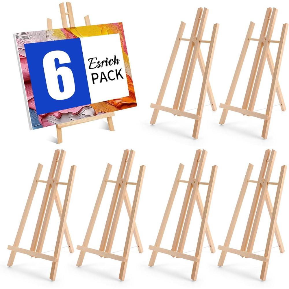 imageESRICH 2 Pack 118 Wood EaselsTabletop Easel for PaintingPainting Party Displaying Canvases Kids Student Table School Desktop Portable Canvas Photo Picture Sign Holder166P