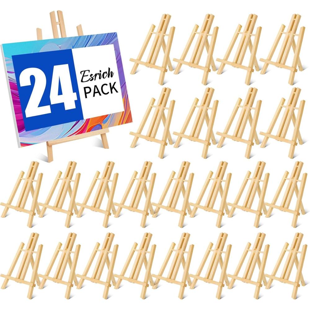 imageESRICH 2 Pack 118 Wood EaselsTabletop Easel for PaintingPainting Party Displaying Canvases Kids Student Table School Desktop Portable Canvas Photo Picture Sign Holder11824P
