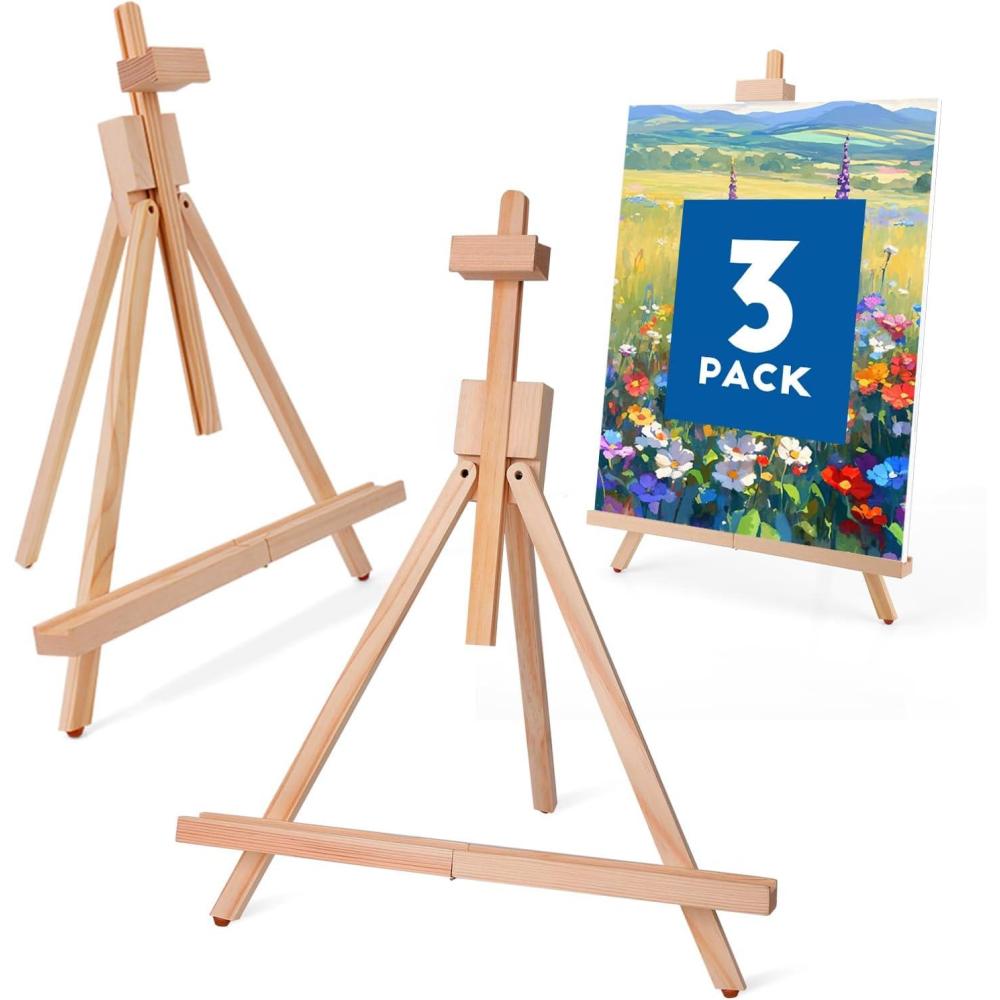imageESRICH 3 Pack Easels for PaintingTabletop Easel AType Adjustable Table Easels for Painting Holds Highest to 21 Canvas Portable SuitablePaint Easel for Artists Beginners Students3