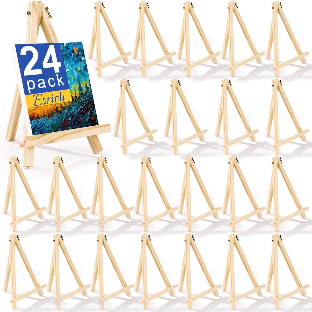 imageESRICH 4 Pack 9 Inch Wood Easels Tripod Painting Easels for Art amp Crafts Portable Canvas Holders24