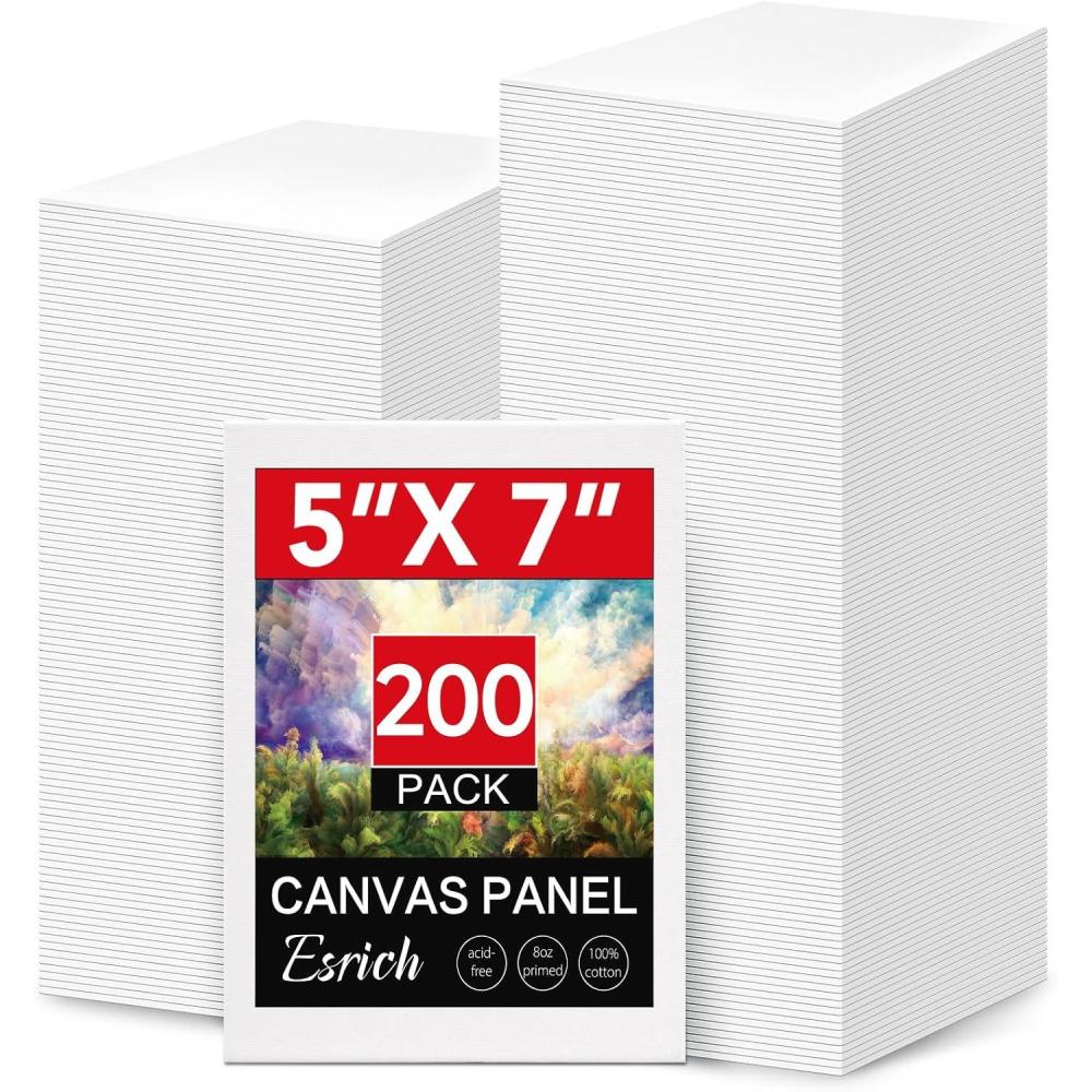 imageESRICH Canvas Boards for Painting 2 Pack Canvas for Painting 11x14 Cotton Primed Acid Free Blank Canvas Panels for Oil Paint Watercolor Acrylic Paint Gouache and Tempera57in 200pack