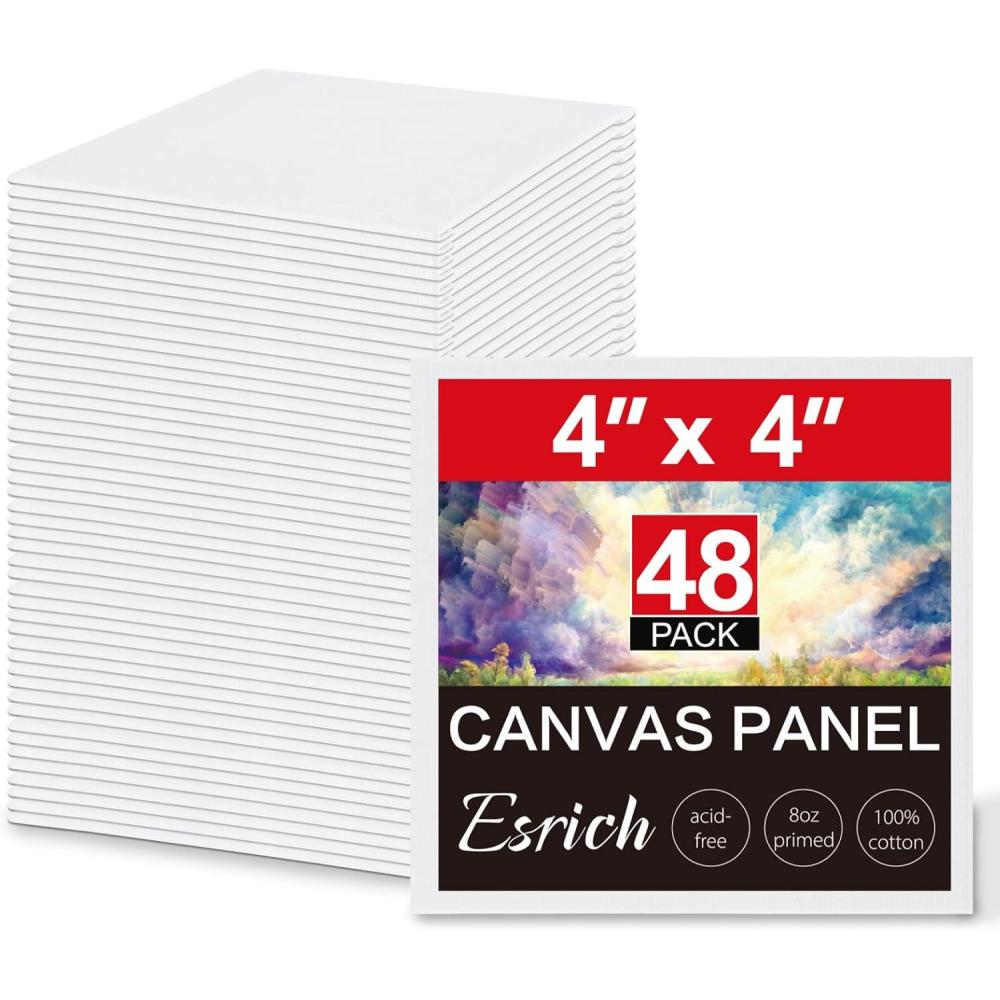 imageESRICH Canvas Boards for Painting 2 Pack Canvas for Painting 11x14 Cotton Primed Acid Free Blank Canvas Panels for Oil Paint Watercolor Acrylic Paint Gouache and Tempera44in 48pack