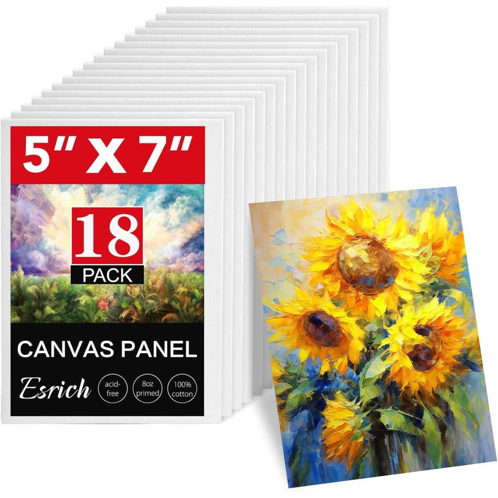 imageESRICH Canvas Boards for Painting 2 Pack Canvas for Painting 11x14 Cotton Primed Acid Free Blank Canvas Panels for Oil Paint Watercolor Acrylic Paint Gouache and Tempera57in 18pack