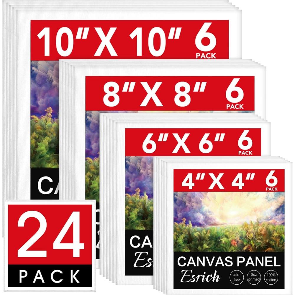 ESRICH Linen Canvas for Painting 8×10, 5 Pack Professional Linen Canvas ...