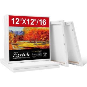 20 Pack Canvases for Painting with 8×10, Painting Canvas for Oil & Acrylic Paint.(12x12in-16Pack)