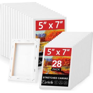 20 Pack Canvases for Painting with 8×10, Painting Canvas for Oil & Acrylic Paint.(5x7in-28Pack)
