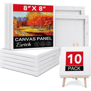 3 Pack Canvases for Painting with Multi Pack 11×14, 5×7, 8×10, Painting Canvas for Oil & Acrylic Paint(10 Packs – 1Size(8×8))