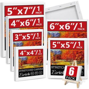 3 Pack Canvases for Painting with Multi Pack 11×14, 5×7, 8×10, Painting Canvas for Oil & Acrylic Paint(6 Packs – 6Sizes(1 of each))