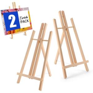 ESRICH 2 Pack 11.8″ Wood Easels,Tabletop Easel for Painting,Painting Party, Displaying Canvases, Kids Student Table School Desktop, Portable Canvas Photo Picture Sign Holder(16″-2P)