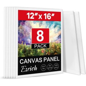 ESRICH 3x3IN Small Canvases for Painting, 32 Pack Mini Canvas Boards Cotton Painting Canvas Primed Acid Free Mini Blank Canvas Panels for Oil Paint,Watercolor,Acrylic Paint,Gouache&Tempera.(12x16in 8pack)