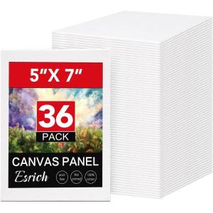 ESRICH 8×10 Canvas for Painting, 80 Pack Blank Painting Canvas, Primed Cotton Canvas Boards for Painting for Oil Paint, Watercolor, Acrylic Paint, Gouache and Tempera.(5x7in)