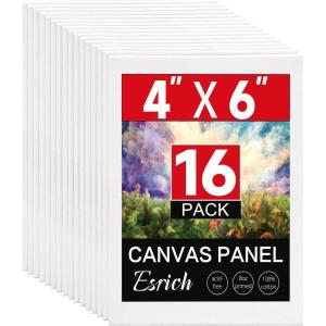 ESRICH 8×10 Canvas for Painting, 80 Pack Blank Painting Canvas, Primed Cotton Canvas Boards for Painting for Oil Paint, Watercolor, Acrylic Paint, Gouache and Tempera.(4x6in)
