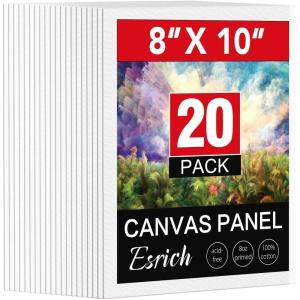 ESRICH Canvas Boards for Painting 5x7IN, 48 Pack Small Canvases for Painting Canvas Primed Acid-Free Blank Canvas Panels for Oil Paint, Watercolor, Acrylic Paint, Gouache & Tempera.(8x10in)