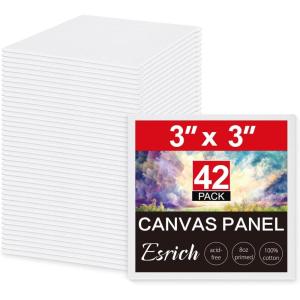 ESRICH Canvas Boards for Painting, 7 Pack Canvases for Painting 11×14 Cotton Primed Acid Free Blank Canvas Panels for Oil Paint, Watercolor, Acrylic Paint, Gouache and Tempera.(3×3)